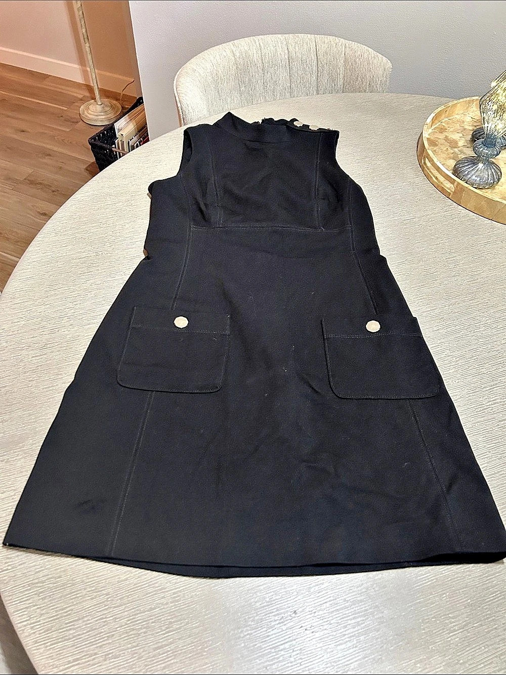 White House Black Market Black Mini Dress Size 8 Like New